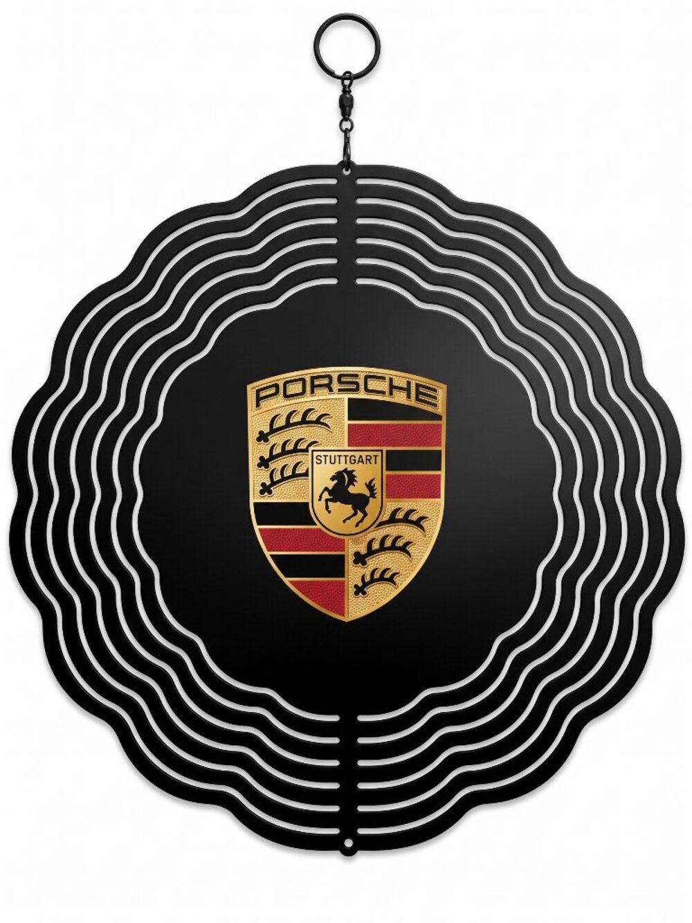 10" Porsche Metal Wind Spinner - Kinetic Outdoor Garden Hanging Art